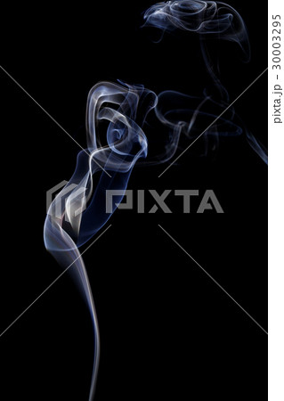 Abstract white blue smoke from aromatic sticks. 30003295