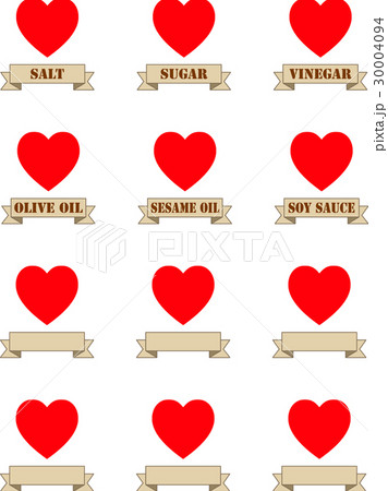 ラベルシール用 ハート チェック 赤 のイラスト素材