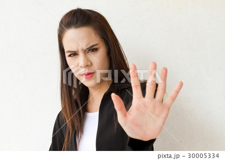 business woman showing stop hand gesture business woman showing stop hand gesture 30005334