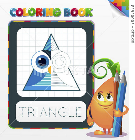 Coloring book triangle geometric form 30005653