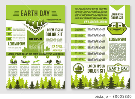 Earth Day brochure template for ecology design 30005830