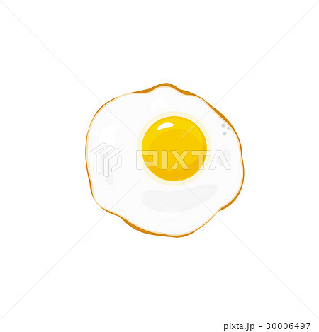 Egg fried vector icon isolated on white, flat 30006497