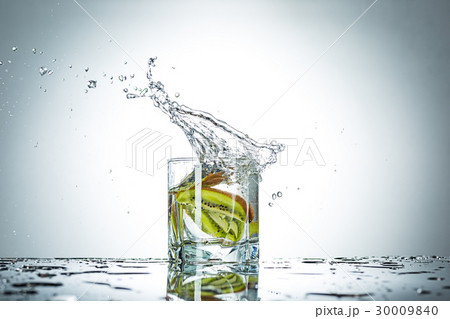 water splash in glass of gray color 30009840
