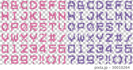 ドット絵のフォント(ピンクとパープル) 30010264