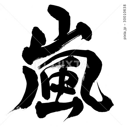 筆文字　嵐　storm         一文字 30010638