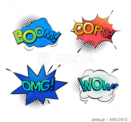 Bubble speeches for wow and omg, oops and boom 30011672