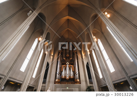 Church interior with organ Church interior with organ 30013226