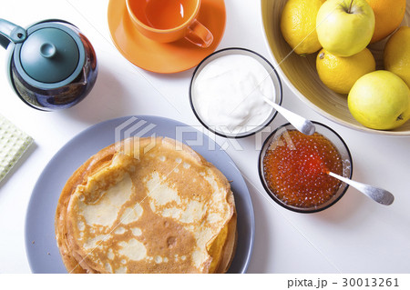 Traditional Russian pancakes 30013261