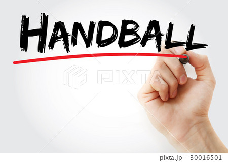 Hand writing Handball with marker 30016501