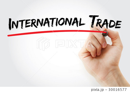 Hand writing international trade with marker Hand writing international trade with marker 30016577