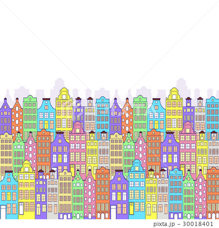 pattern with colorful building pattern with colorful building 30018401