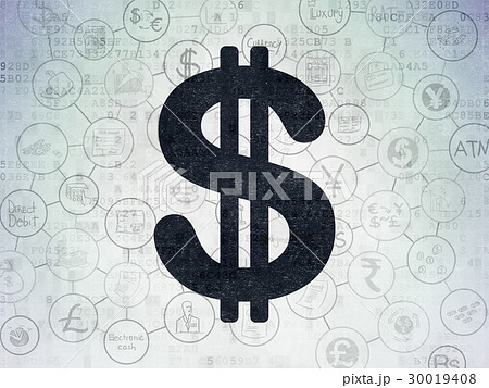 Currency concept: Dollar on Digital Data Paper Currency concept: Dollar on Digital Data Paper 30019408