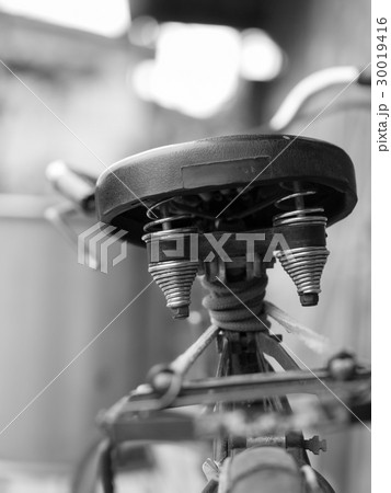 OLD BICYCLE SEAT SHOT FROM BACK OLD BICYCLE SEAT SHOT FROM BACK 30019416