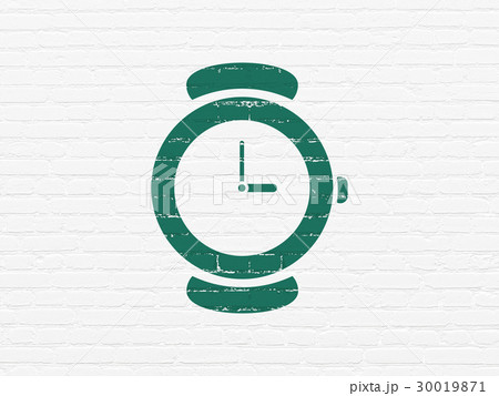 Time concept: Hand Watch on wall background 30019871