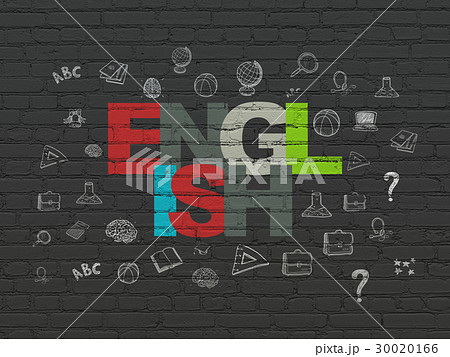 Studying concept: English on wall background 30020166