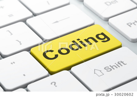 Software concept: Coding on computer keyboard Software concept: Coding on computer keyboard 30020602