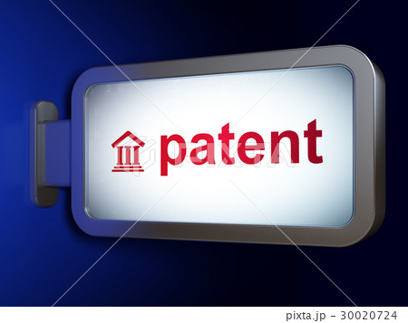 Law concept: Patent and Courthouse on billboard 30020724