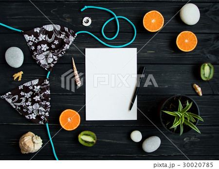 Holiday elements and page. Travel photo, flat lay 30020785