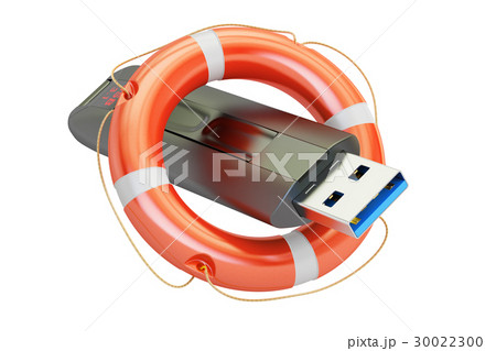 USB flash drive with lifebuoy, safety concept USB flash drive with lifebuoy, safety concept 30022300