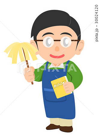 本屋の店主のイラスト素材