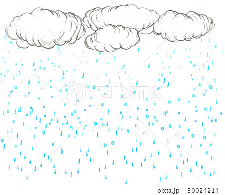 雲と雨の降る背景のイラスト素材 30024214 Pixta