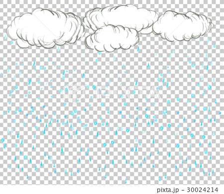 雲と雨の降る背景のイラスト素材