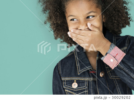 Portrait of a Little Afcrican Descent Girl Isolated 30029202