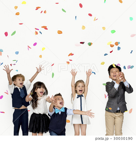 Children Smiling Happiness Friendship Togetherness Celebration Studio Portrait Children Smiling Happiness Friendship Togetherness Celebration Studio Portrait 30030190