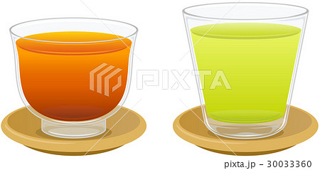 緑茶と麦茶のイラスト素材