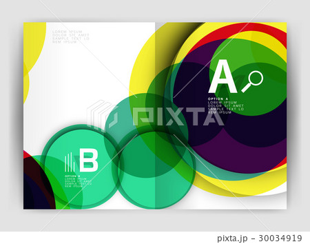 Abstract circles, annual report covers. Modern 30034919