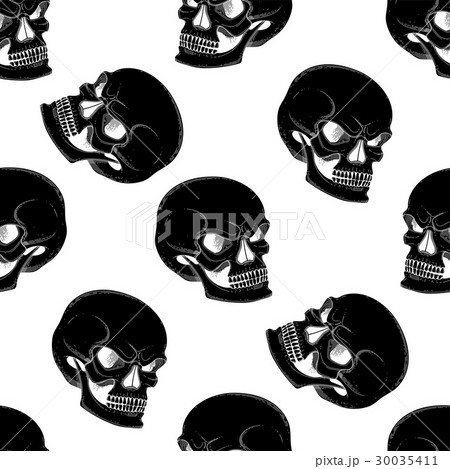 Graphic skull with fearful smile 30035411