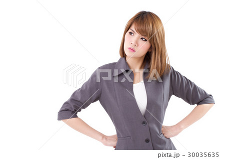 angry, serious, upset business woman looking away angry, serious, upset business woman looking away 30035635