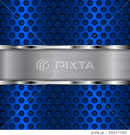 Blue metal perforated background with chrome shiny 30037260