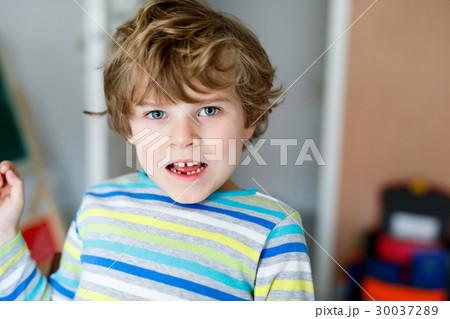 Portrait of little cute school kid boy colorful 30037289