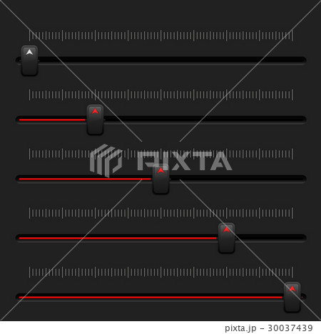 Media slider bar. Black and red user interface Media slider bar. Black and red user interface 30037439