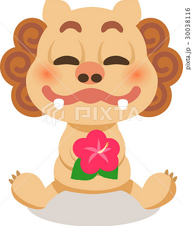 かわいいシーサーのイラスト素材