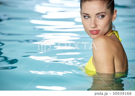 young woman beauty portrait in water young woman beauty portrait in water 30039166