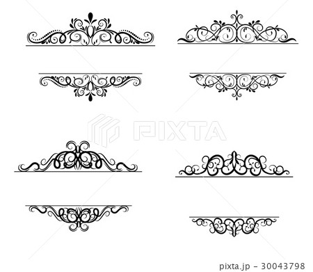 Vintage vector swirl frame set 30043798