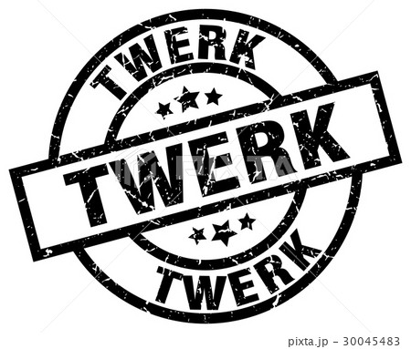 twerk round grunge black stamp 30045483