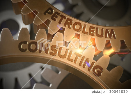 Petroleum Consulting Concept. Golden Gears. 3D 30045839