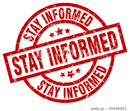 stay informed round red grunge stamp 30046001