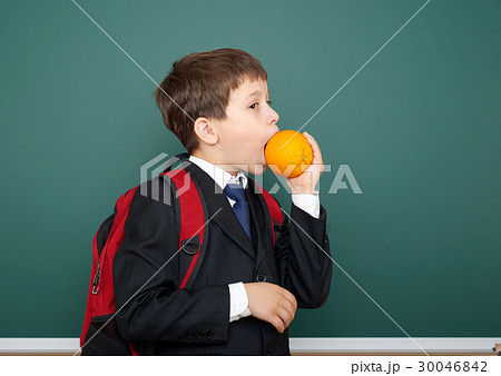 school boy on blackboard, education concept school boy on blackboard, education concept 30046842
