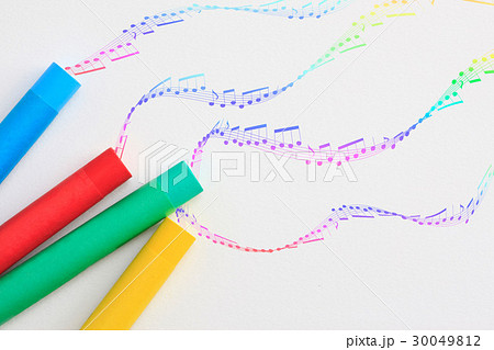 オイルパステルと音符 オイルパステルと音符 30049812