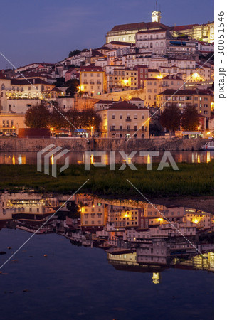 Portugal, Centro Region, Coimbra, Panorama of Coimbra across Mondego River Portugal, Centro Region, Coimbra, Panorama of Coimbra across Mondego River 30051546