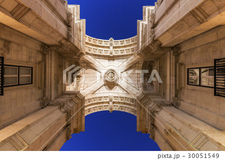 Portugal, Lisbon, Rua Augusta Arch on Plaza of Commerce in Lisbon 30051549