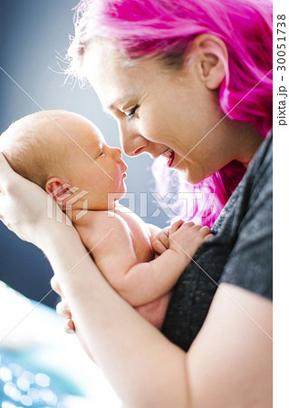 Mother holding newborn son (2-5 months) Mother holding newborn son (2-5 months) 30051738