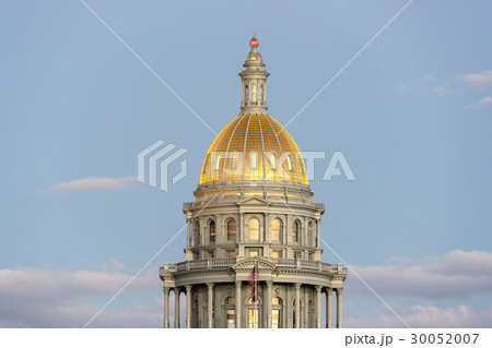 USA, Colorado, Denver, Full moon rising next to State Capitol dome USA, Colorado, Denver, Full moon rising next to State Capitol dome 30052007