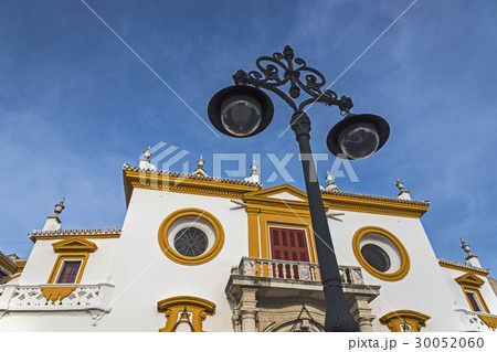 Spain, Andalusia, Seville, Facade of Plaza de Toros de la Maestranza 30052060