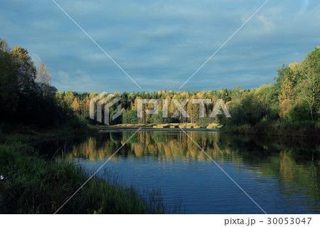 water trees sky blue landscape water trees sky blue landscape 30053047