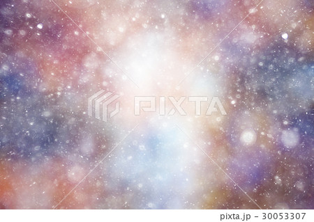 Snowfall texture of snowflakes on blurred background 30053307